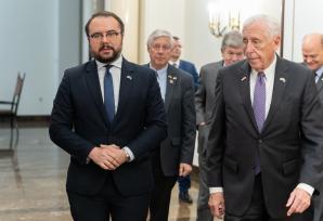 Spotkanie z delegacją członków Kongresu USA. Spotkanie poświęcone było wzmocnieniu polsko-amerykańskiej współpracy i koordynacji działań wobec ataku Rosji na Ukrainę