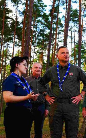 Prezydent na zlocie harcerskim Wędrowniczej Watry „Rozwiń Żagle” w Czernicy w woj. pomorskim.