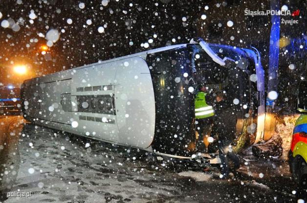 [FOTO] 11 osób rannych w wypadku autobusu w Żywcu! 